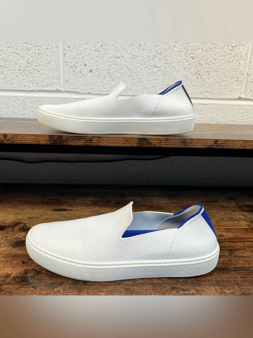 Rothys Sneaker Original Slip On White Knit Casual Shoes Women's 7